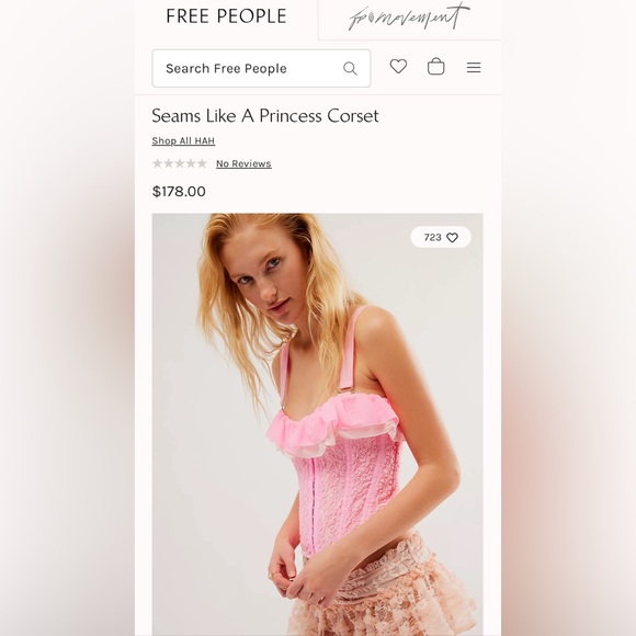 NWT We Are Hah X Free People Seams Like A Princess Corset - Picture 3 of 3